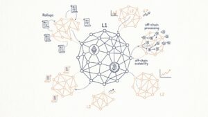 Layer 1 e Layer 2, diferença entre Layer 1 e Layer 2, escalabilidade blockchain, Ethereum Layer 2, rollups, Arbitrum, Optimism, zkSync, infraestrutura blockchain.