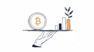 Ilustração sobre ESG em criptomoedas mostrando blockchain, sustentabilidade, governança e responsabilidade social conectando o mercado cripto ao sistema financeiro.