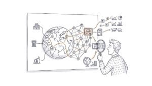 Investidor analisando ações tokenizadas e a integração entre ações digitais, blockchain e ativos do mundo real