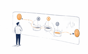 Slippage em criptomoedas ilustrado pela diferença entre o preço esperado e o preço final de uma operação
