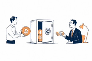 Empréstimo com garantia de criptomoedas usando Bitcoin como colateral e exposição ao risco de liquidação