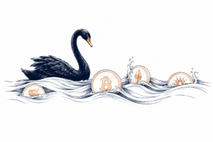 cisne negro no mercado cripto; evento cisne negro, teoria do cisne negro, risco no mercado cripto, volatilidade das criptomoedas, Black Swan, Nassim Taleb, queda do Bitcoin, gerenciamento de risco em criptomoedas