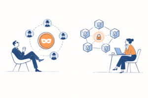 Privacy coins e blockchain com privacidade representados por diferentes formas de proteger transações e dados on-chain